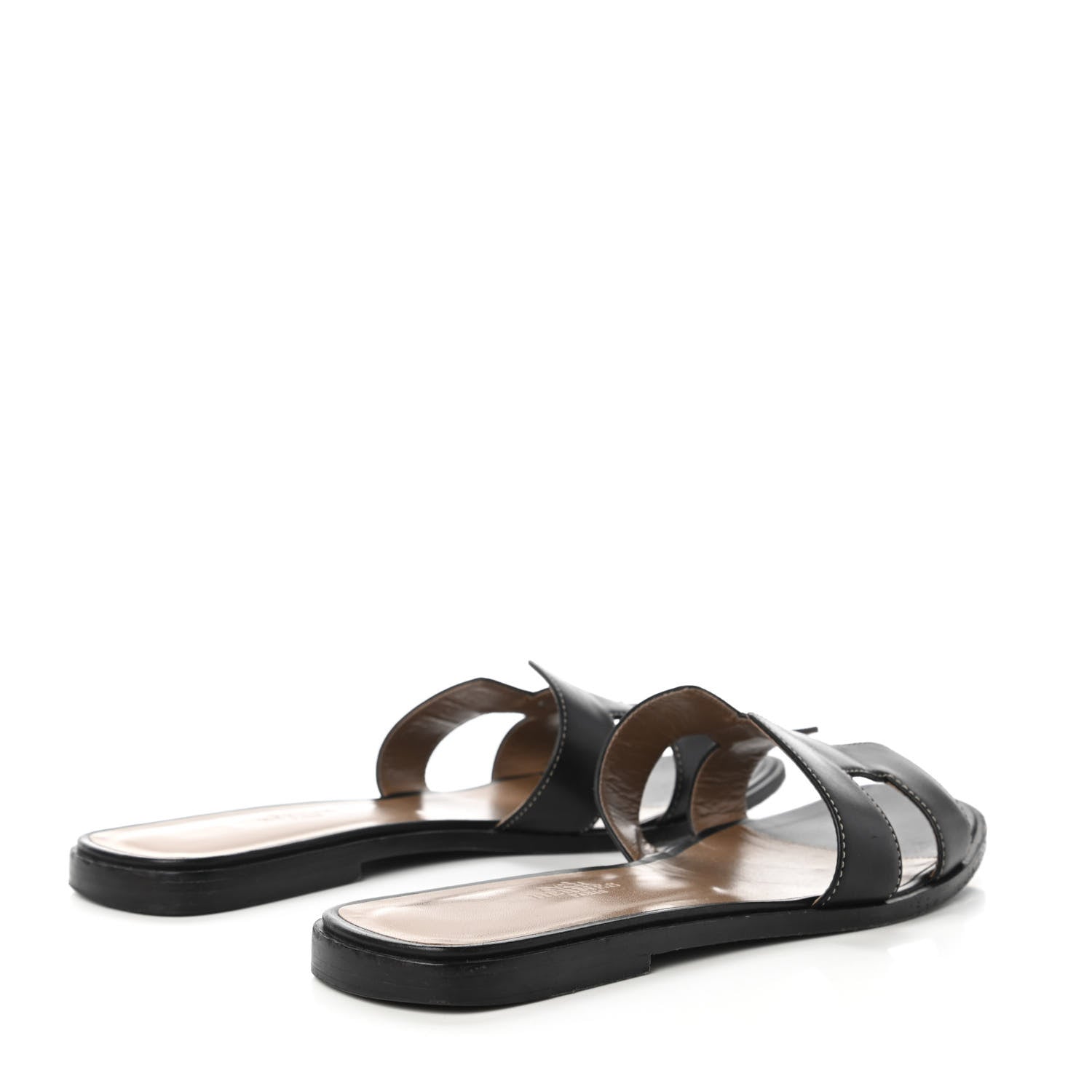 Hermes Box Calfskin Oran Sandals 40 Black 4 of 10