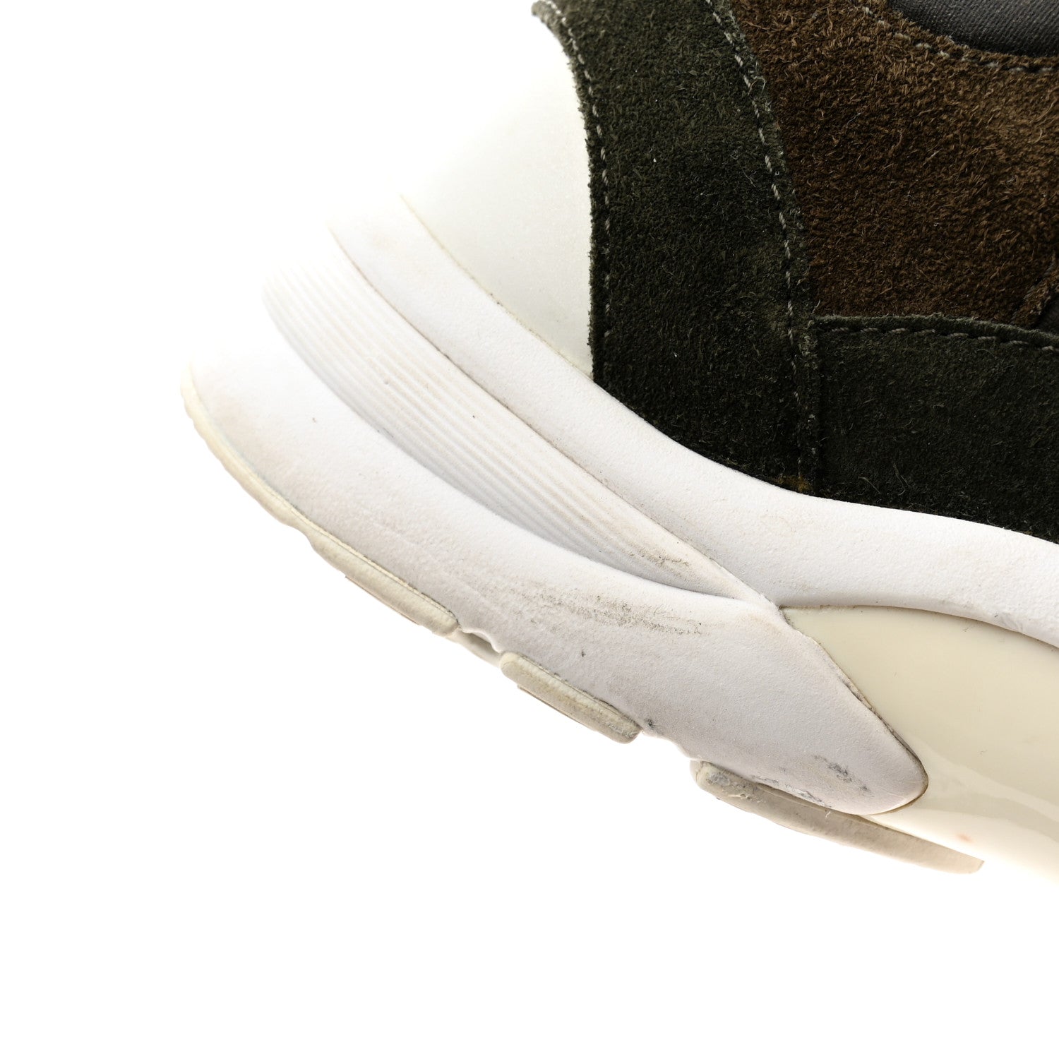 Chanel Fabric Calfskin Suede CC Sneakers 39.5 Khaki 11 of 12