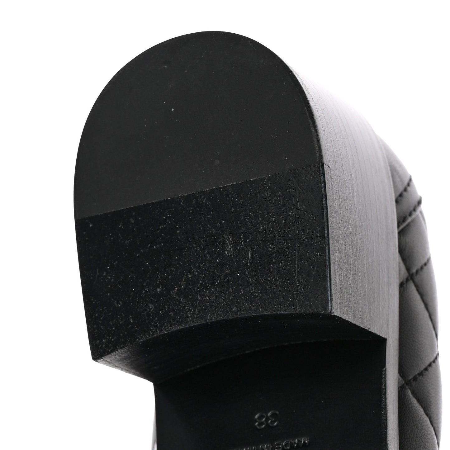Lambskin Quilted CC Heart Loafers 38 Black