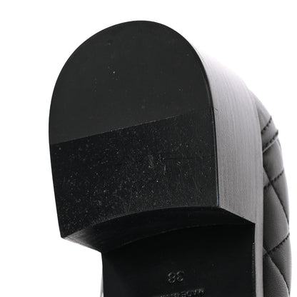 Chanel Lambskin Quilted CC Heart Loafers 38 Black 12 of 16