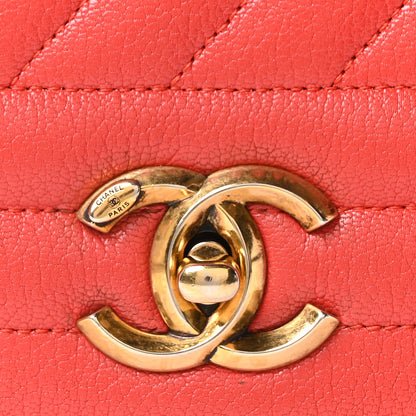 Chanel Shiny Goatskin Diagonal Quilted Small Flap Red 8 of 10