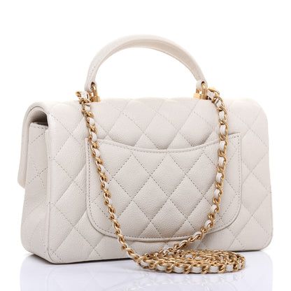 Chanel Caviar Quilted Mini Top Handle Rectangular Flap Beige 3 of 11