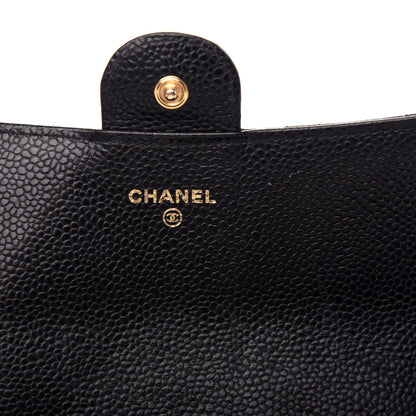 Chanel Caviar Quilted Large Gusset Flap Wallet Black 6 of 8
