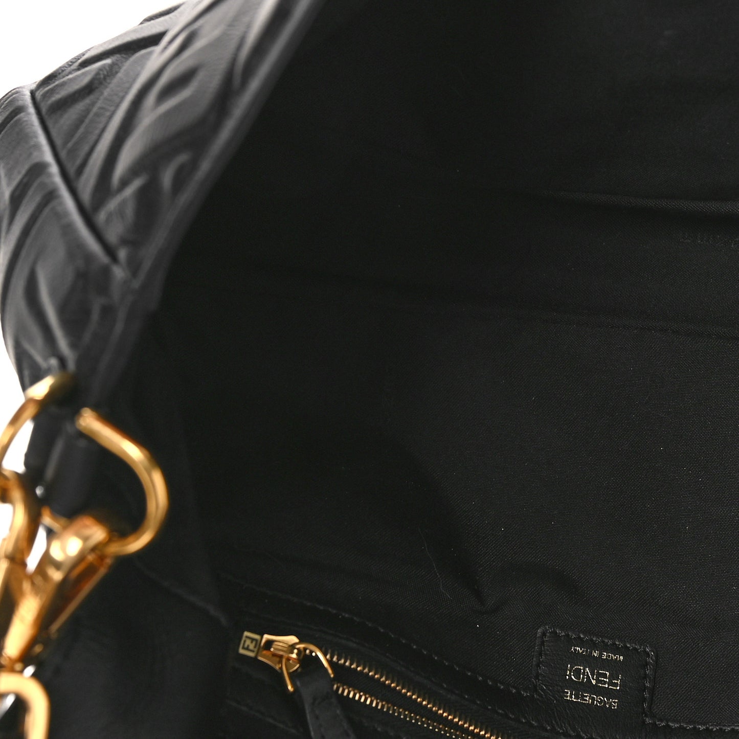 Nappa FF 1974 Embossed Large Baguette Black