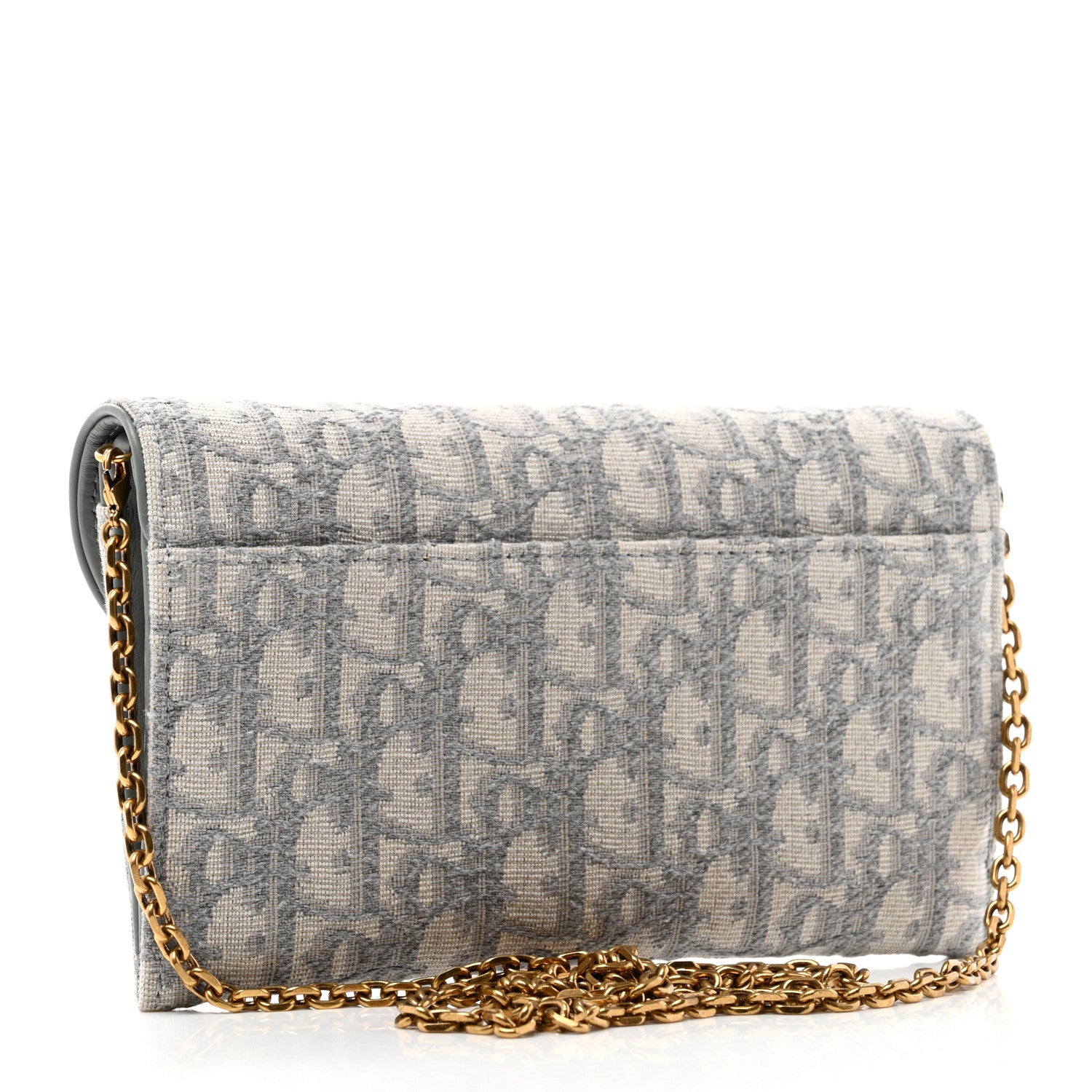 Christian Dior Oblique Saddle Chain Long Wallet Grey 4 of 8