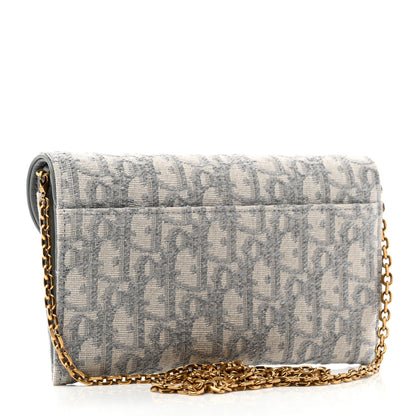Christian Dior Oblique Saddle Chain Long Wallet Grey 4 of 8