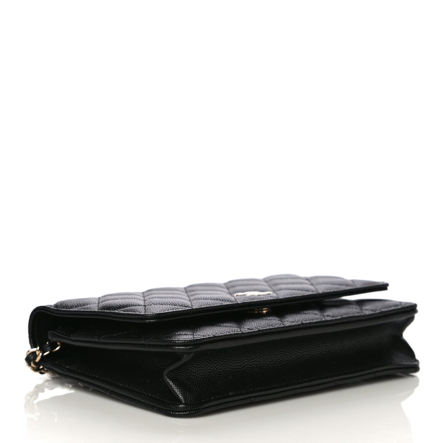 Caviar Quilted Wallet With Charms On Chain WOC Black