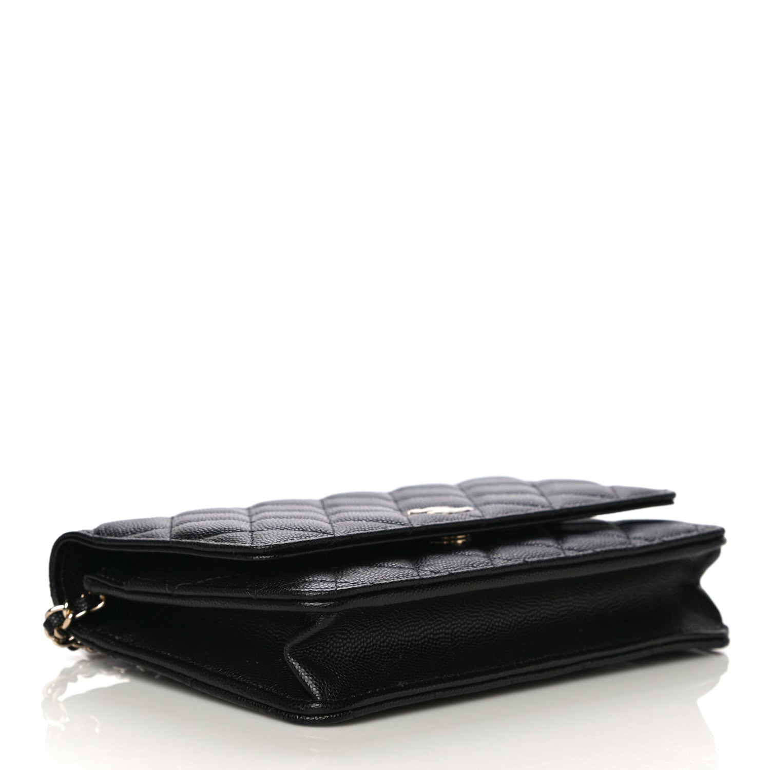 Chanel Caviar Quilted Wallet With Charms On Chain WOC Black 4 of 15