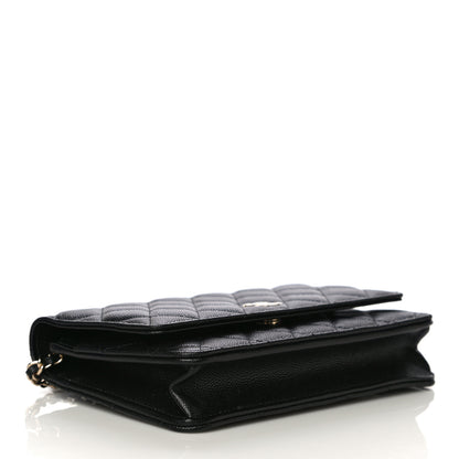 Chanel Caviar Quilted Wallet With Charms On Chain WOC Black 4 of 15