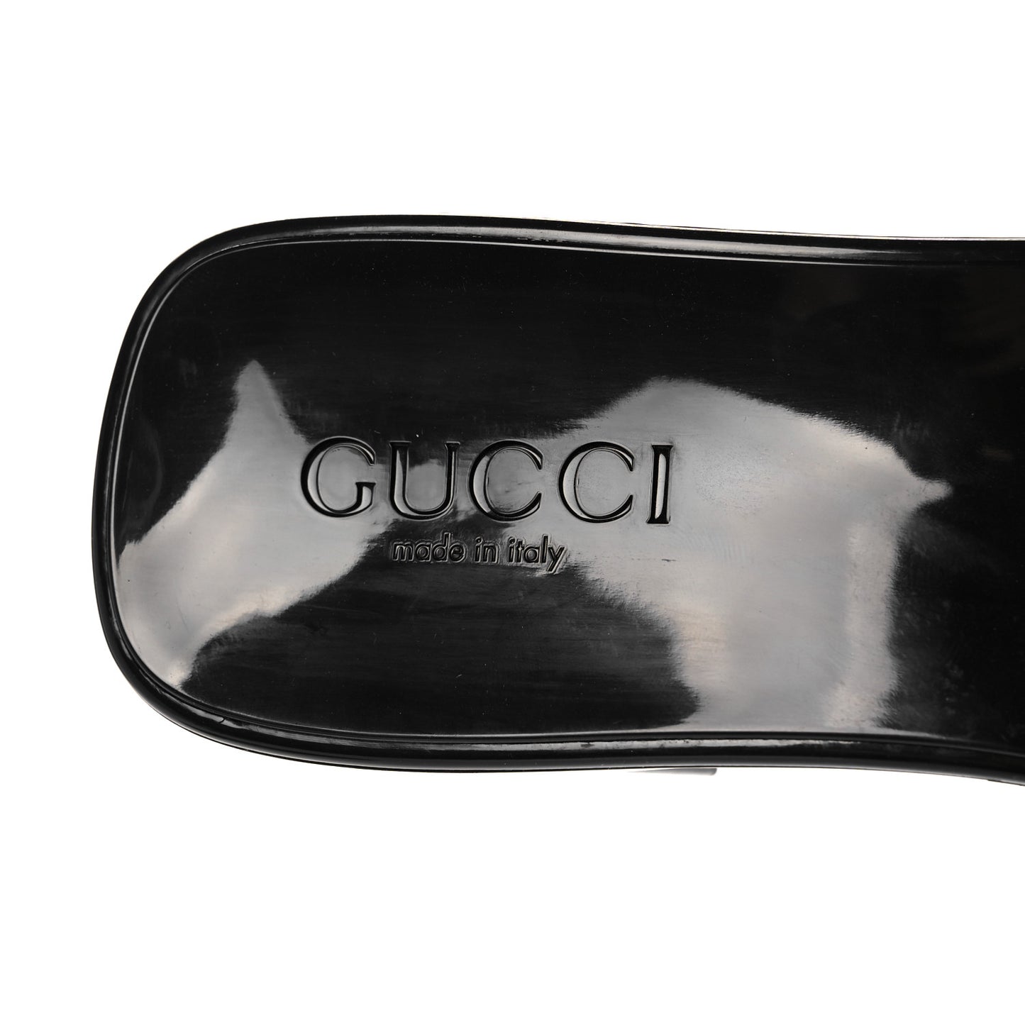 Rubber Gucci Logo Womens Platform 20/60mm Slide Sandals 38 Black