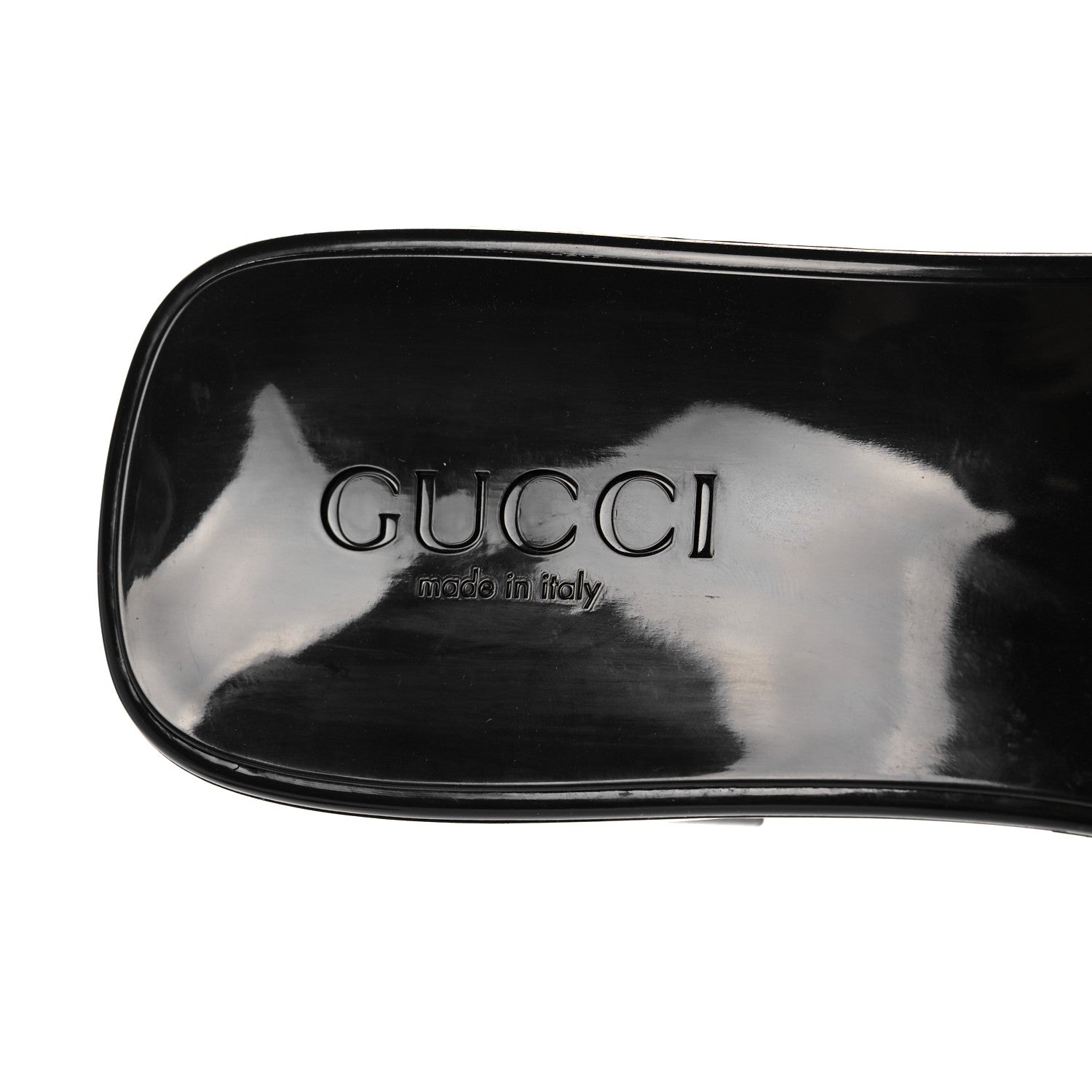 Gucci Rubber Gucci Logo Womens Platform 20/60mm Slide Sandals 38 Black 7 of 9