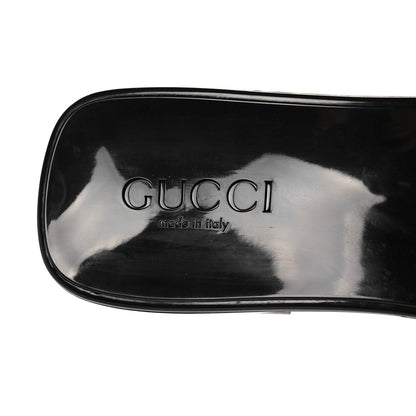Gucci Rubber Gucci Logo Womens Platform 20/60mm Slide Sandals 38 Black 7 of 9
