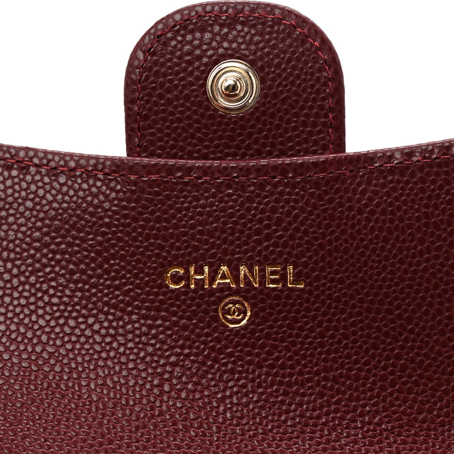 Chanel Caviar Quilted Flap Card Holder Wallet Burgundy 6 of 9