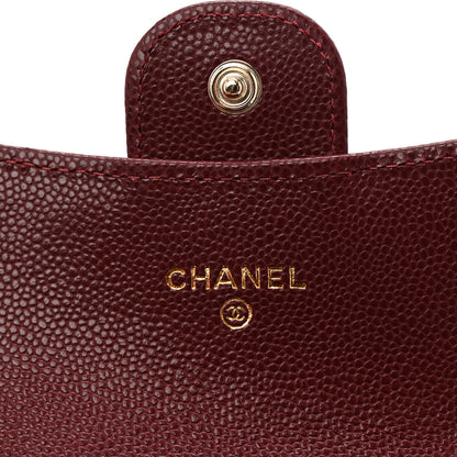 Chanel Caviar Quilted Flap Card Holder Wallet Burgundy 6 of 9