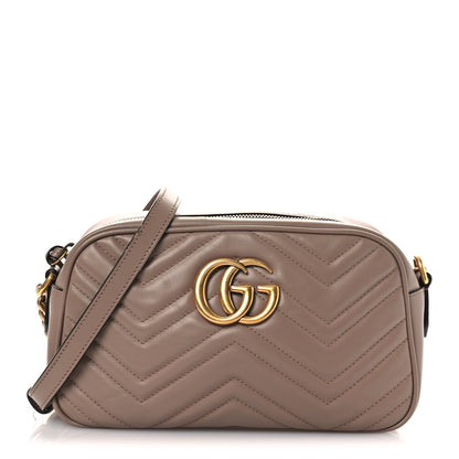 Gucci Calfskin Matelasse Small GG Marmont Chain Shoulder Bag Porcelain Rose 1 of 13
