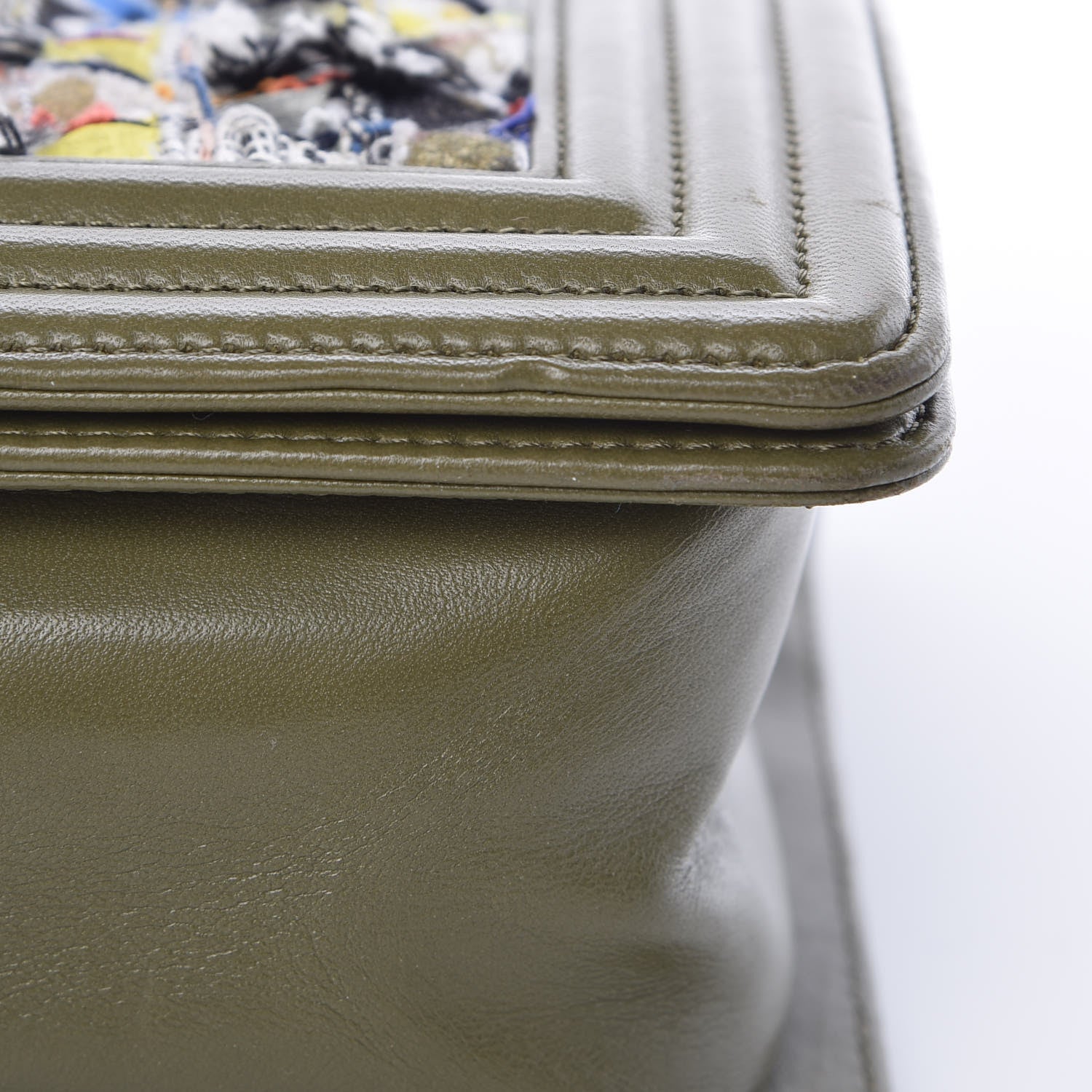 Chanel Tweed Lambskin Medium Boy Flap Khaki 11 of 11