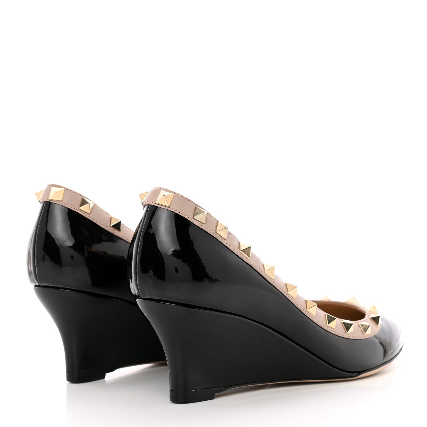 Patent Rockstud 70mm Wedges 38 Black Poudre