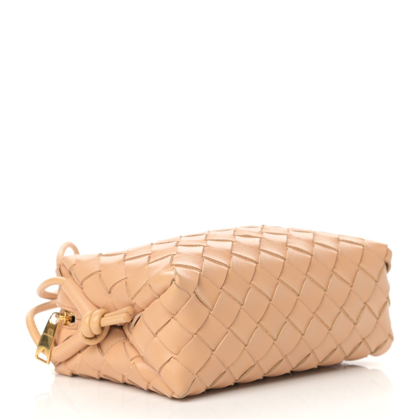 Nappa Calfskin Intrecciato Mini Looping Crossbody Almond