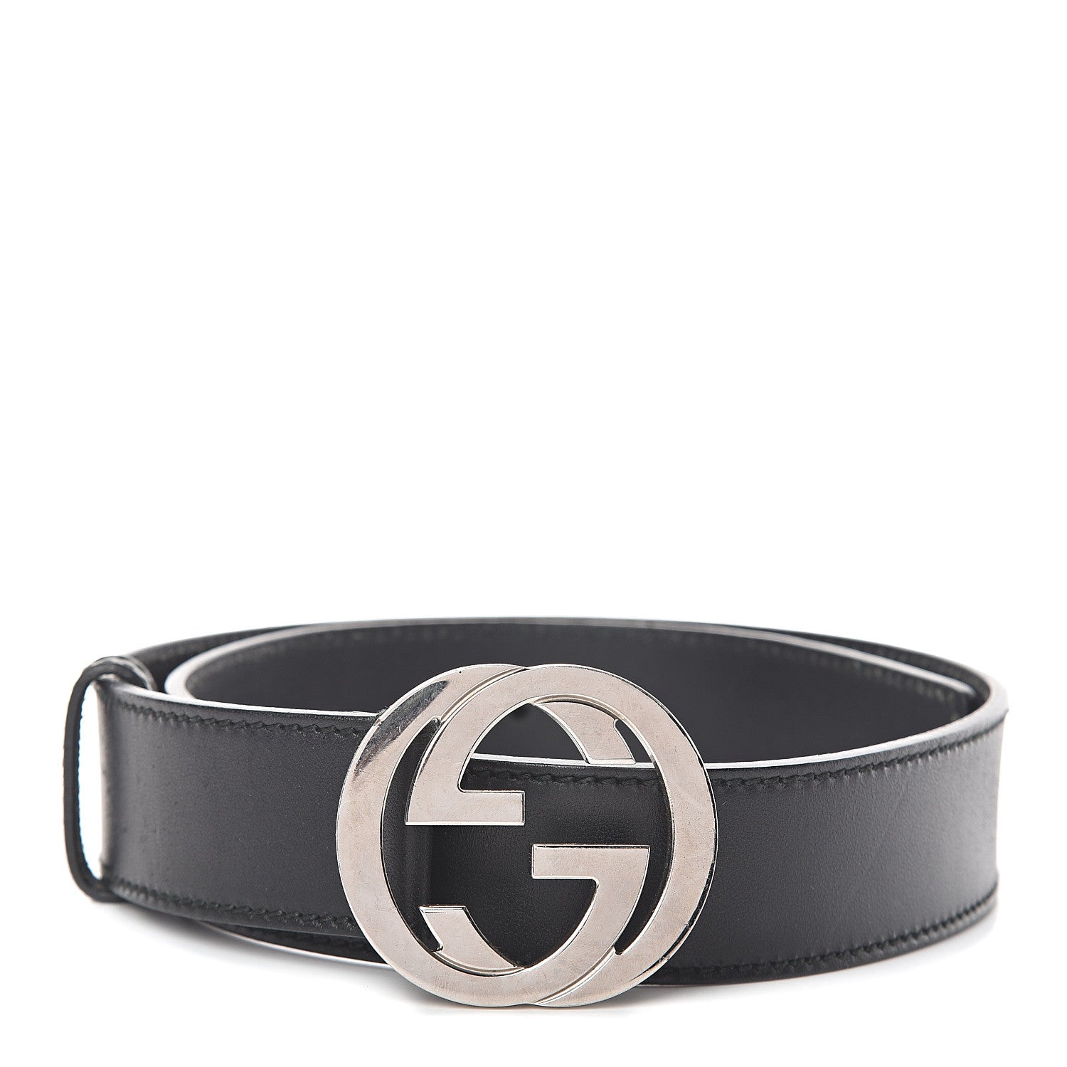 Gucci Calfskin Interlocking G Belt 80 32 Black 1 of 5