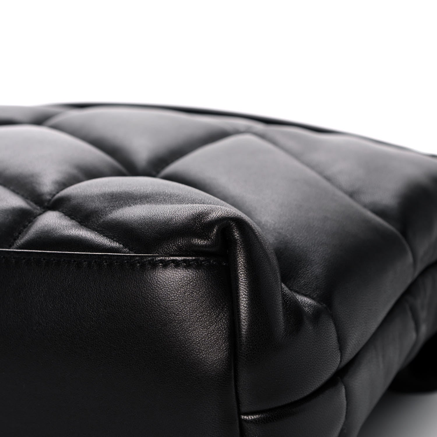 Saint Laurent Lambskin Quilted Medium Loulou Puffer Monogram Chain Satchel Black 14 of 16