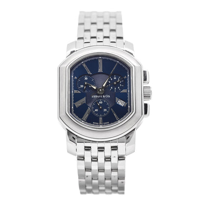 Tiffany Stainless Steel 33mm Mark Coupe Resonator Chronograph Quartz Watch Blue 1 of 6