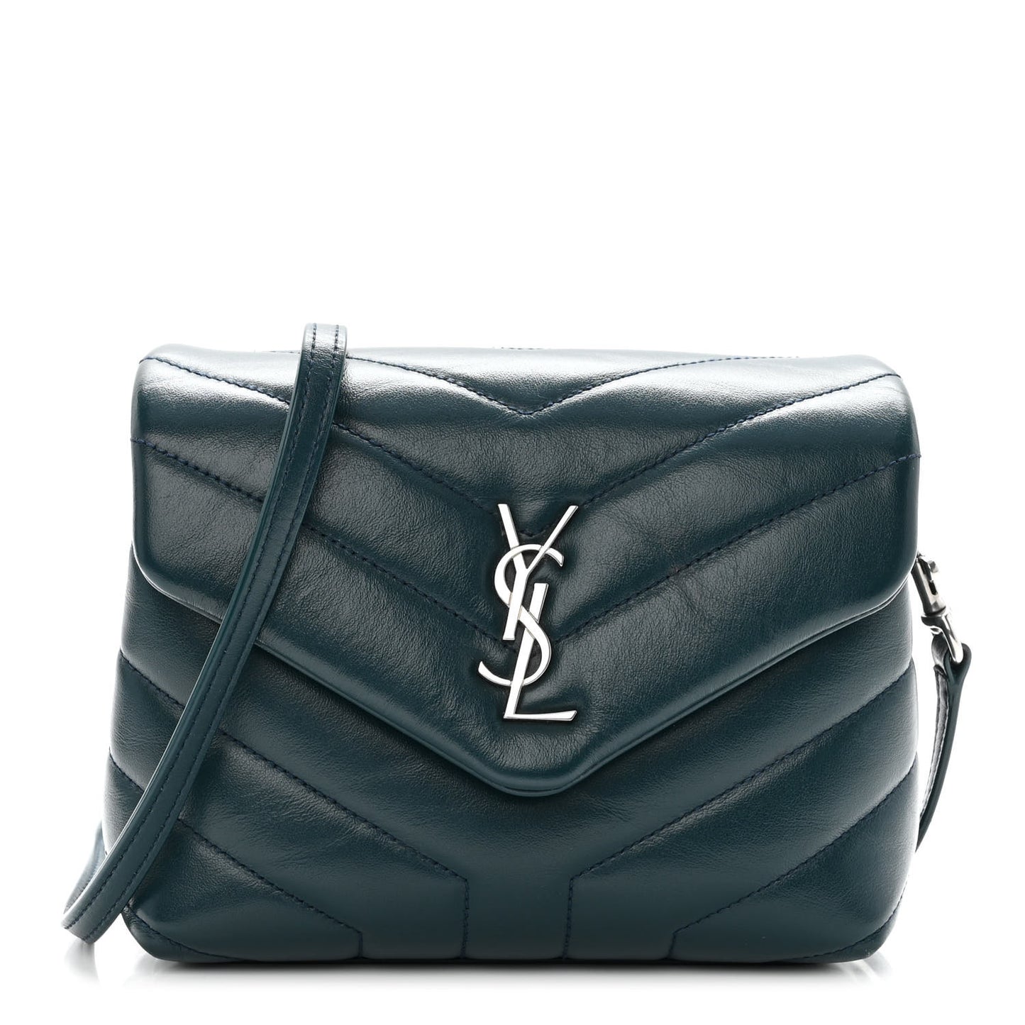 Calfskin Y Quilted Monogram Toy Loulou Satchel Dark Green