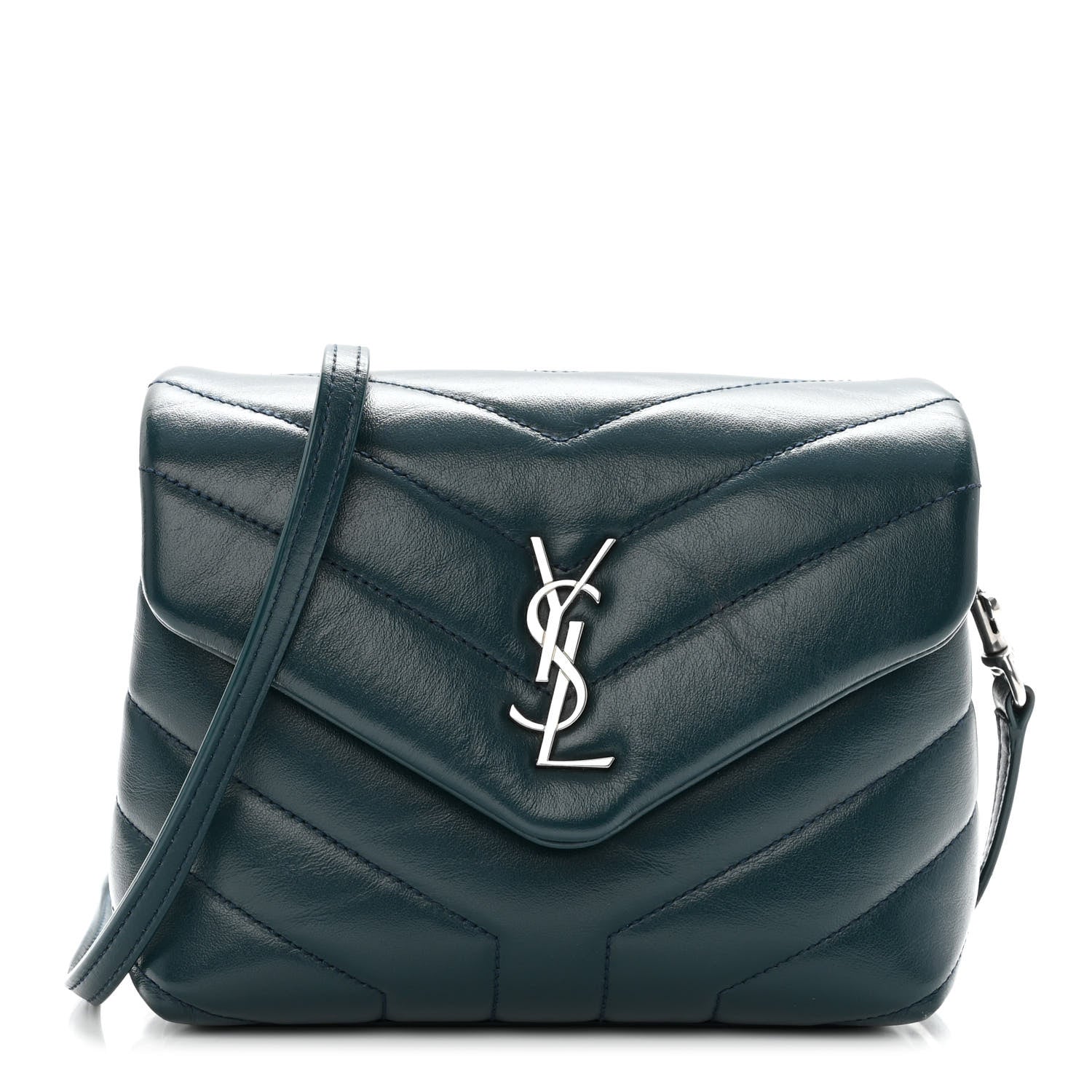 Saint Laurent Calfskin Y Quilted Monogram Toy Loulou Satchel Dark Green 1 of 11