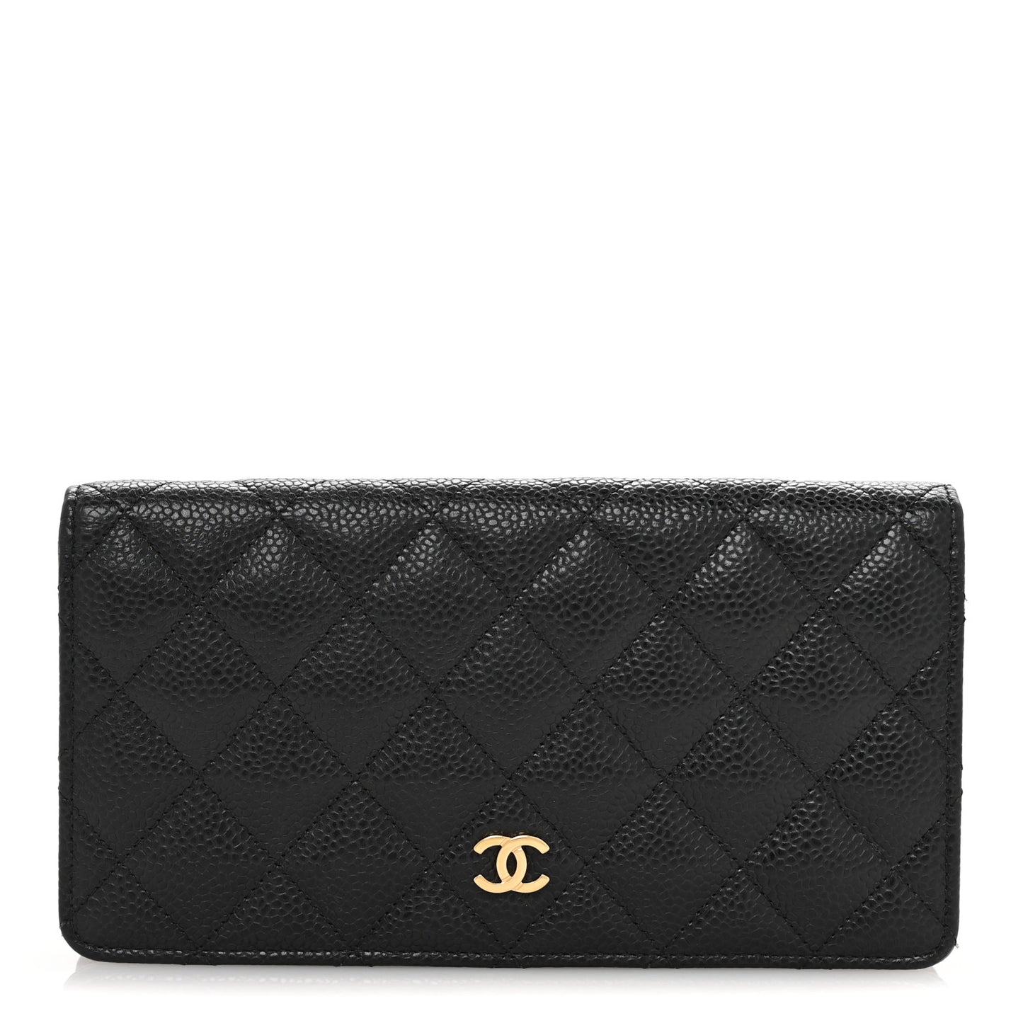 Caviar Quilted Yen Wallet Black