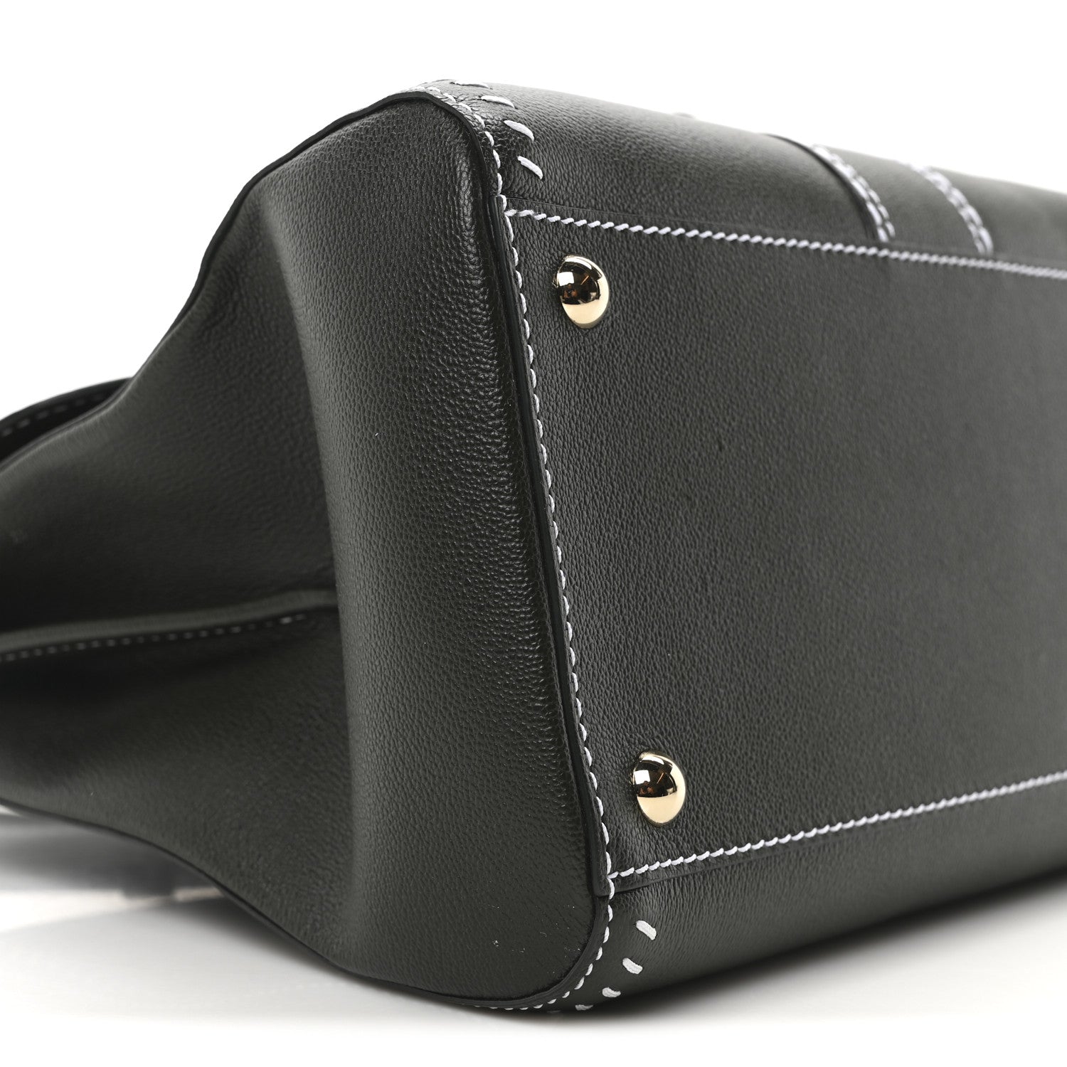 Delvaux Grained Calfskin Rodeo Surpique MM Brillant Satchel British Green 9 of 10