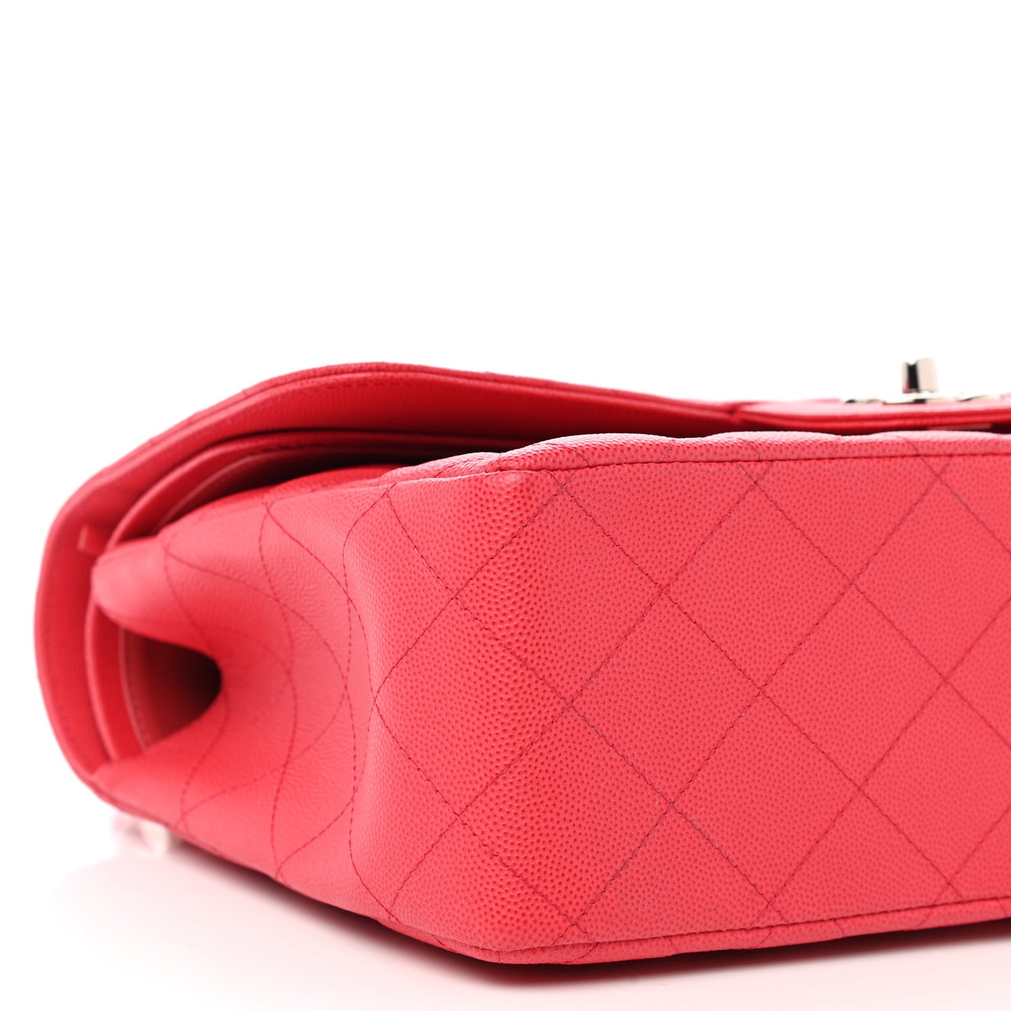 Caviar Quilted Jumbo Double Flap Dark Pink