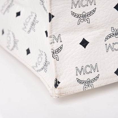 MCM Visetos Shopper Tote White 18 of 25