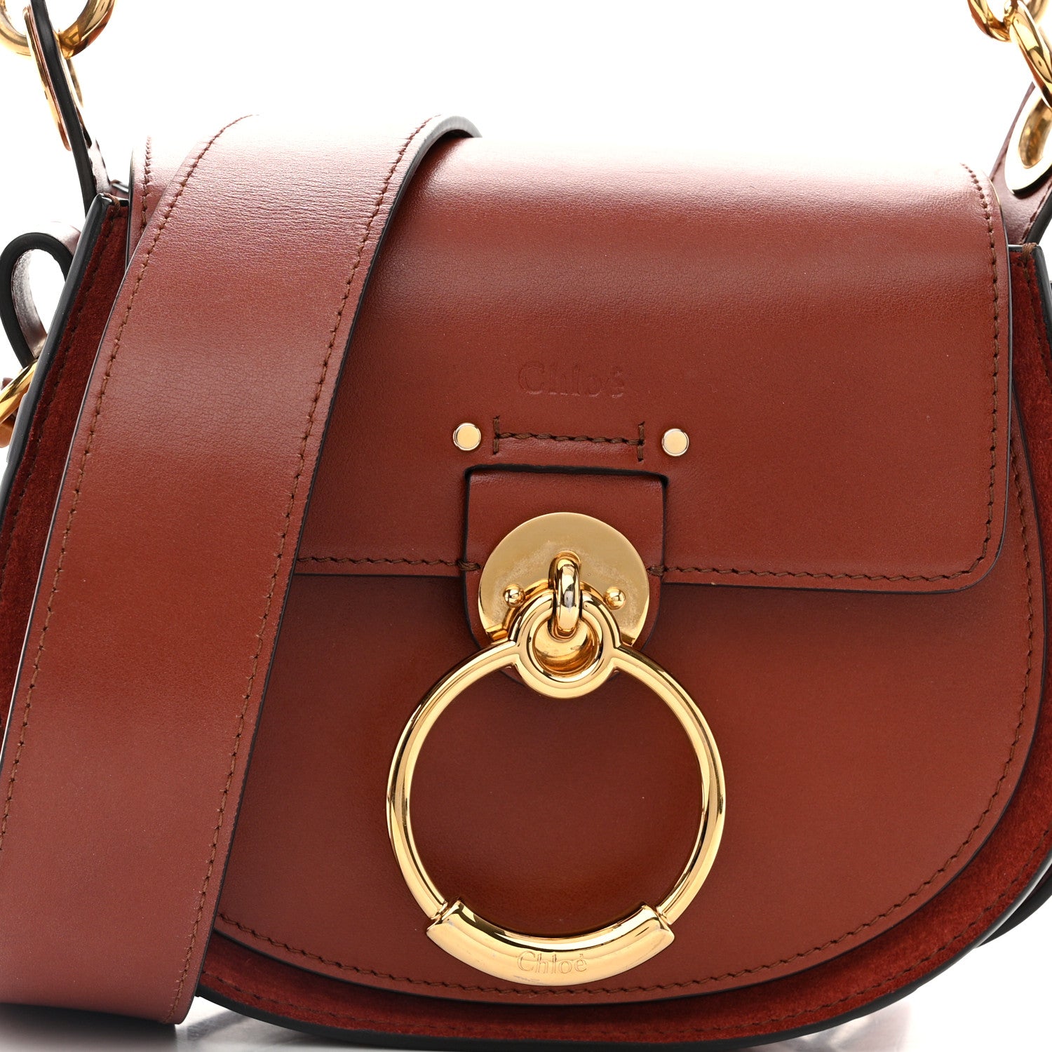 Chloe Calfskin Small Tess Bag Sepia Brown 8 of 11