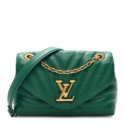 Louis Vuitton Calfskin New Wave Chain Bag MM NM Emerald 1 of 8
