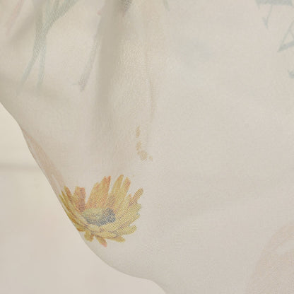 Alexander McQueen Silk Modal Midieval Flower Skull Scarf Ivory 7 of 8
