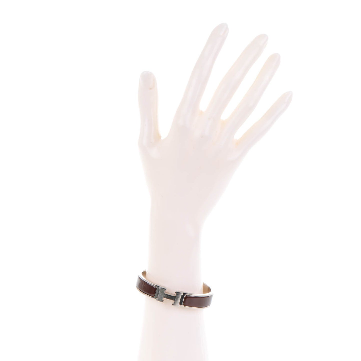 Enamel Narrow Clic Clac H Bracelet PM Chocolate