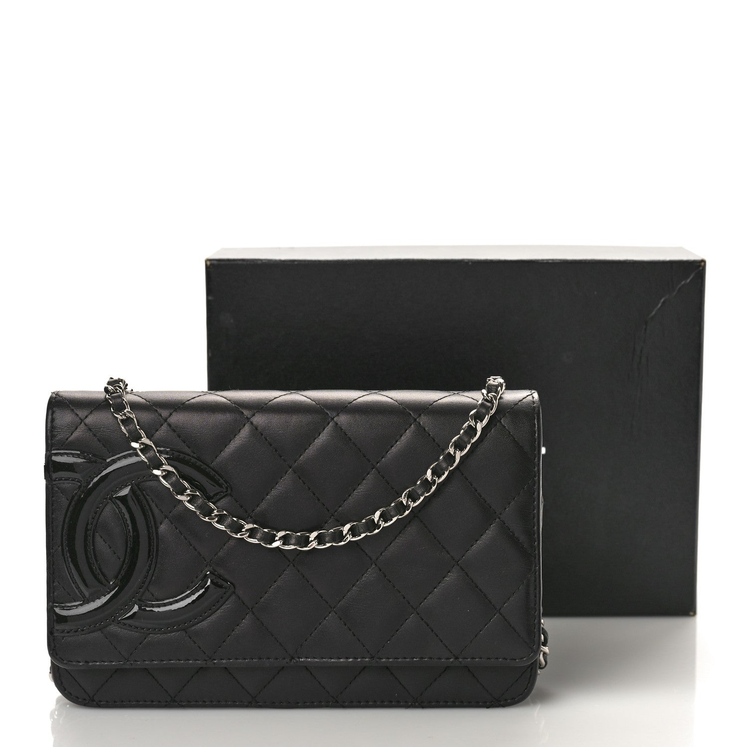 Chanel Calfskin Quilted Cambon Wallet on Chain WOC Black 10 of 10