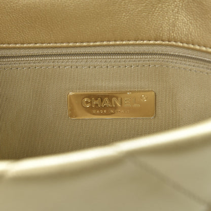 Chanel Metallic Goatskin Quilted Medium 19 Flap Gold 7 of 10