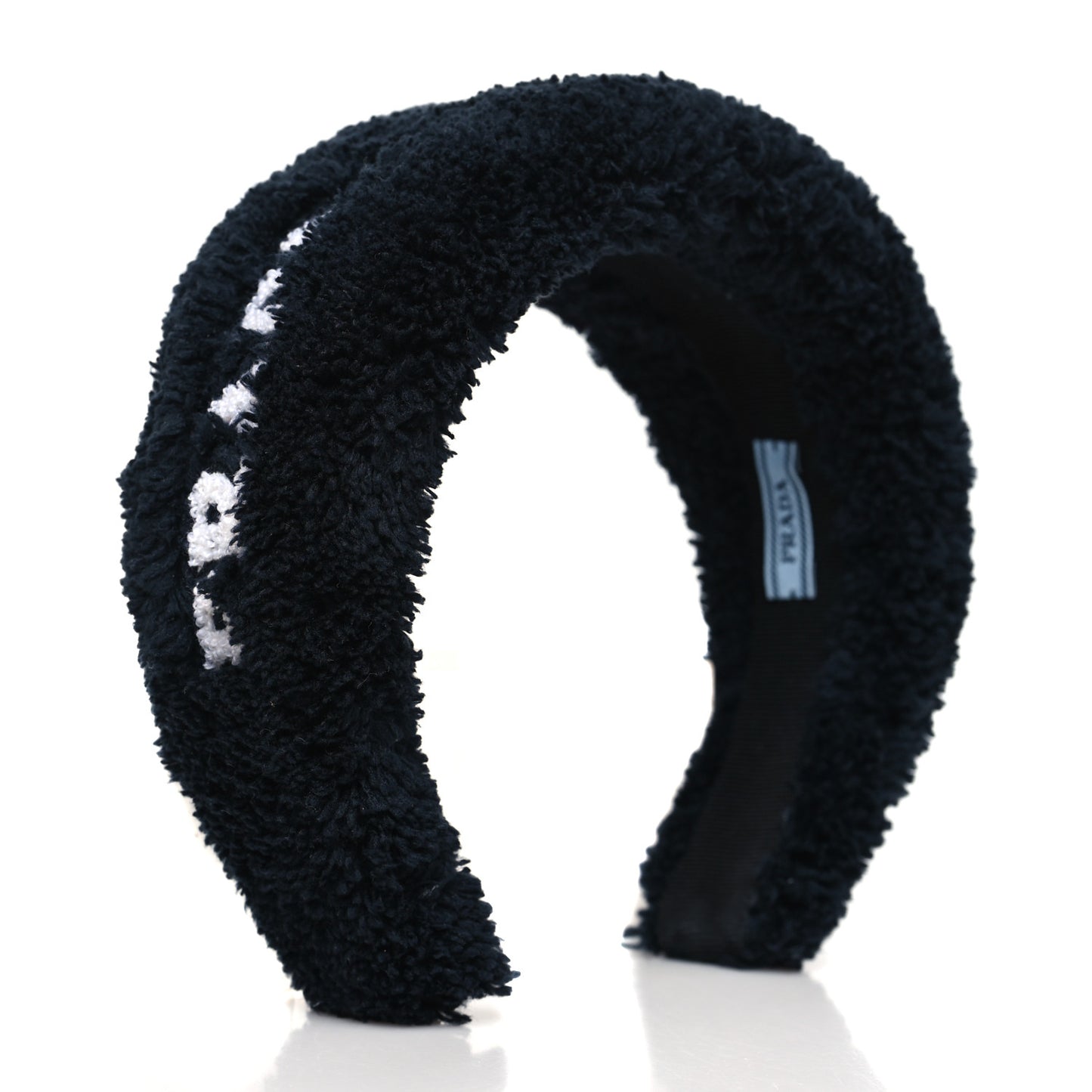 Terrycloth Logo Headband Black White