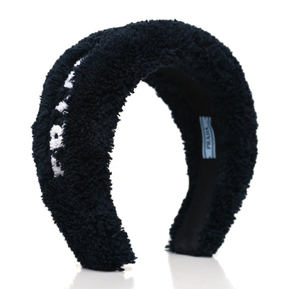 Prada Terrycloth Logo Headband Black White 2 of 6