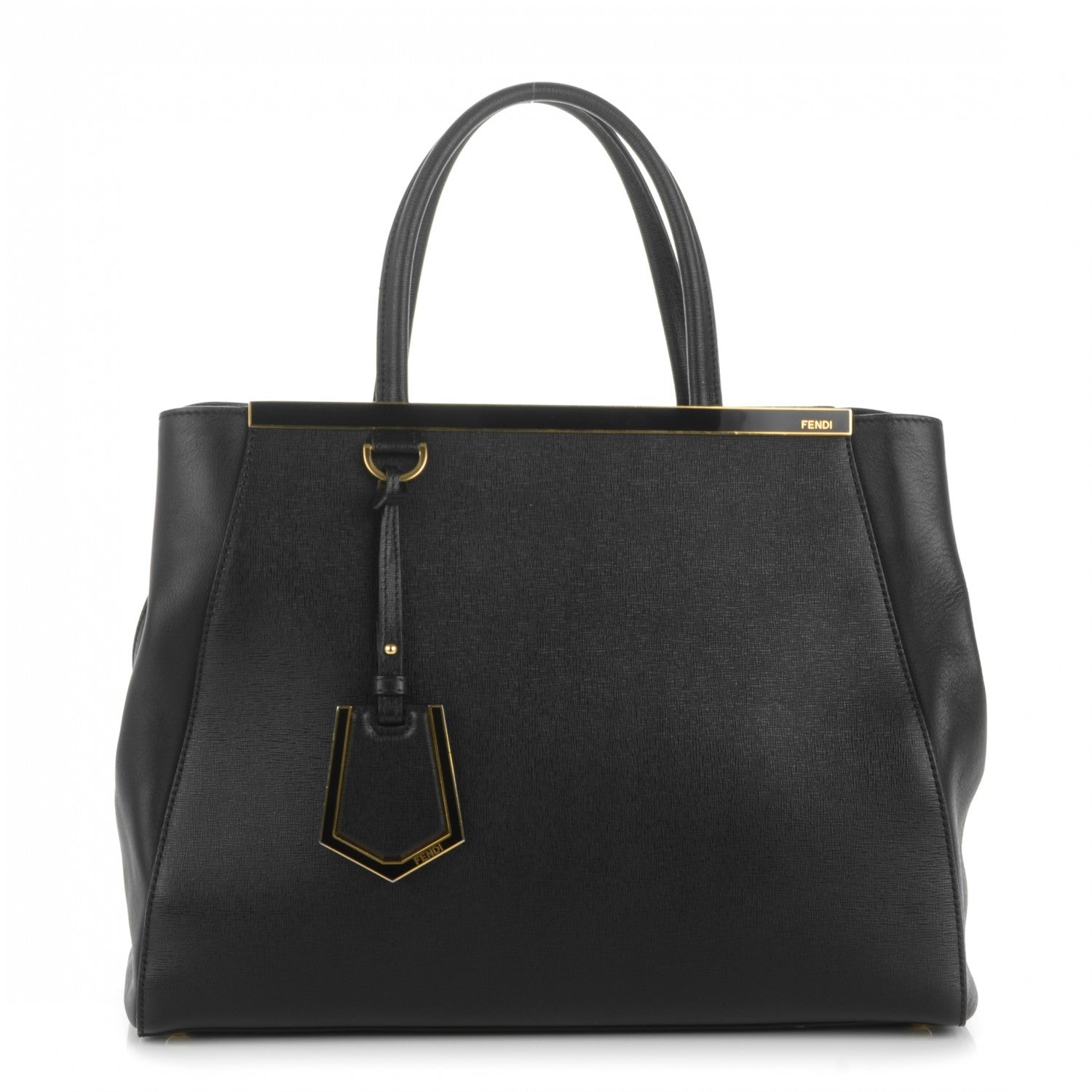 Fendi Vitello Elite Regular 2Jours Tote Caffe Noir 1 of 7
