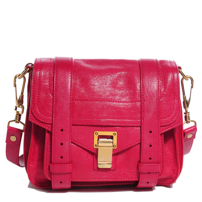 Proenza Schouler Lambskin PS1 Mini Pouch Messenger Bag Raspberry 1 of 11