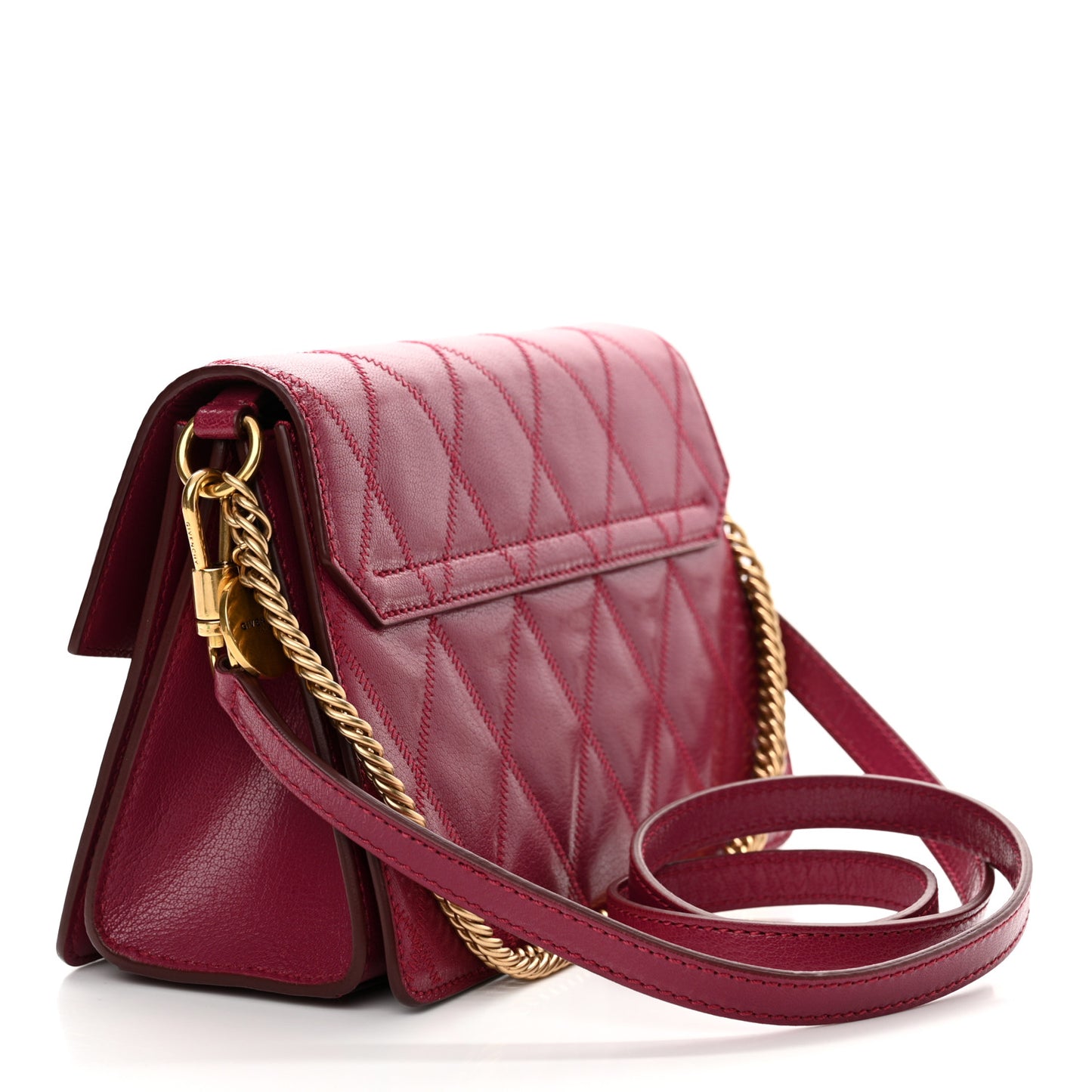 Goatskin Quilted Small GV3 Shoulder Bag Aubergine