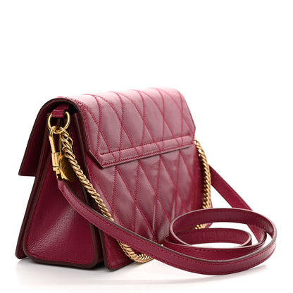 Givenchy Goatskin Quilted Small GV3 Shoulder Bag Aubergine 3 of 10