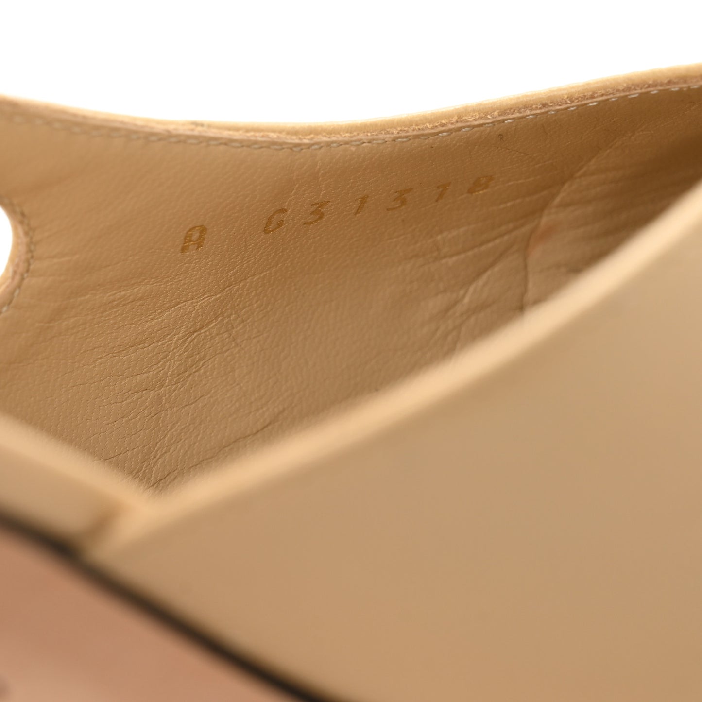 Goatskin Grosgrain Cap Toe CC Slingback Pumps 38 Beige Black