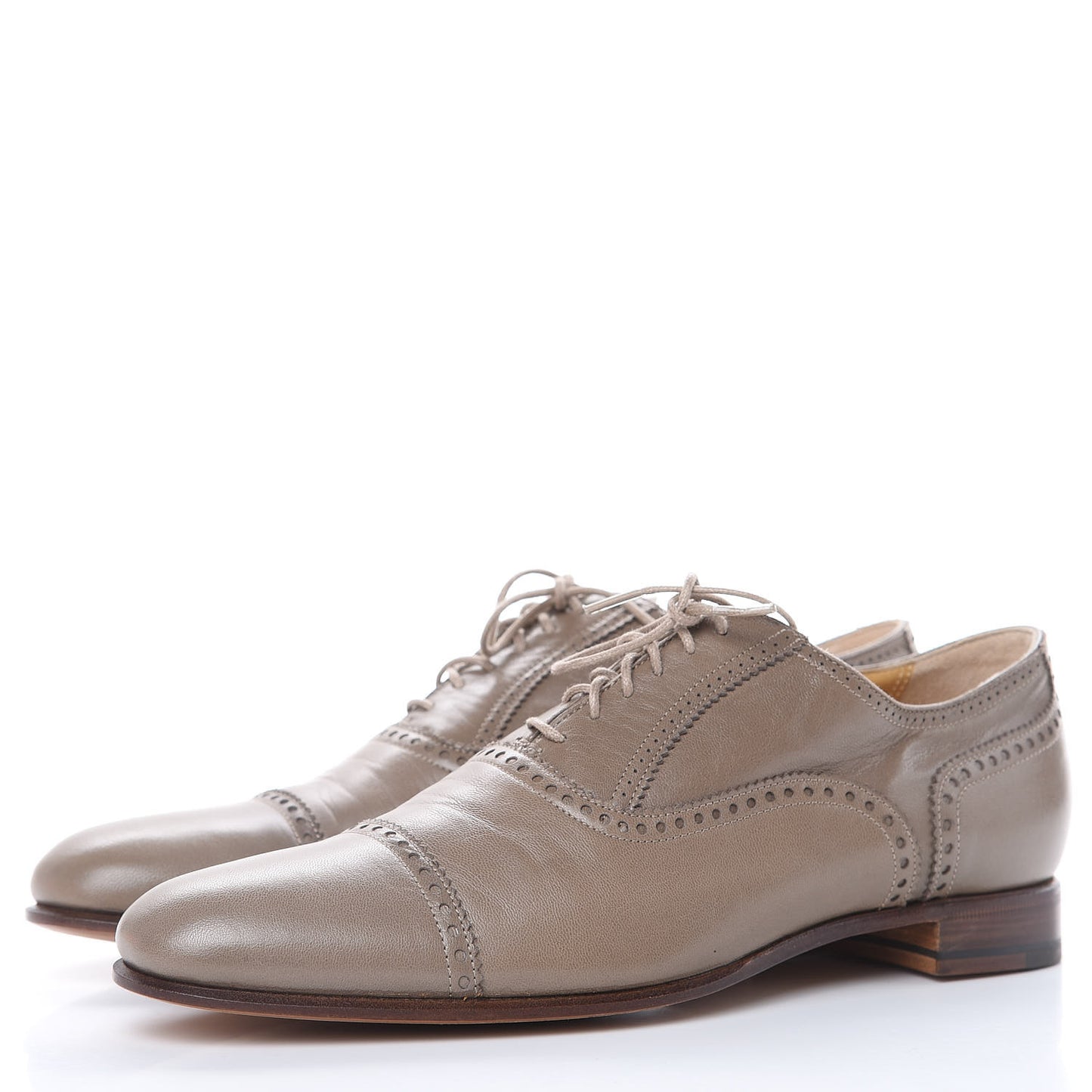 Veau Patine Womens Louise Oxfords 38 Etoupe