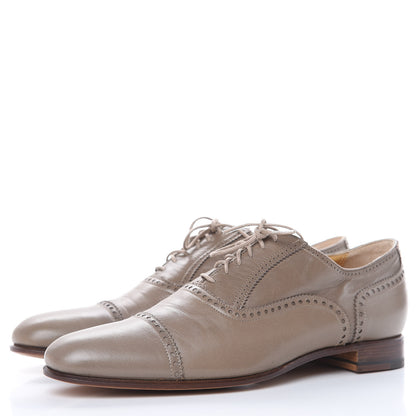Hermes Veau Patine Womens Louise Oxfords 38 Etoupe 3 of 10