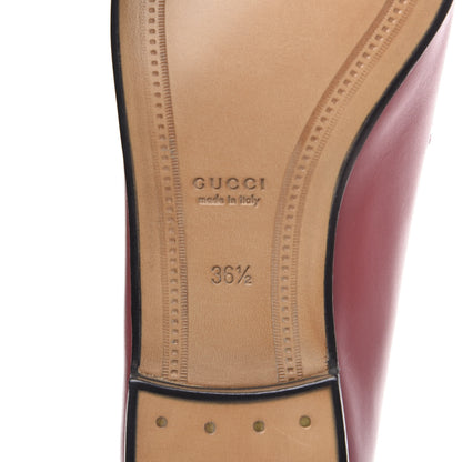 Gucci Calfskin Womens Jordaan Loafers 36.5 Hibiscus Red 7 of 11