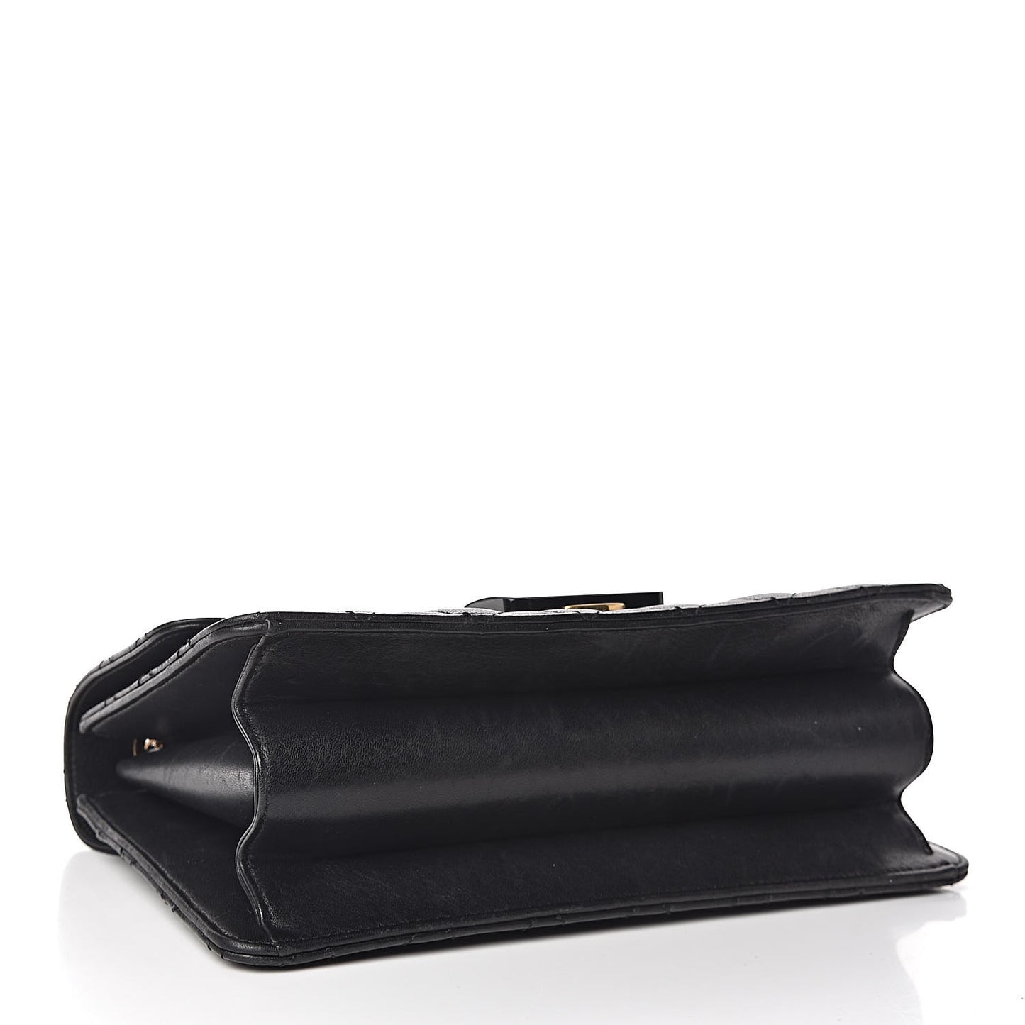 Sheepskin Quilted Large Beauty Lock Flap Black