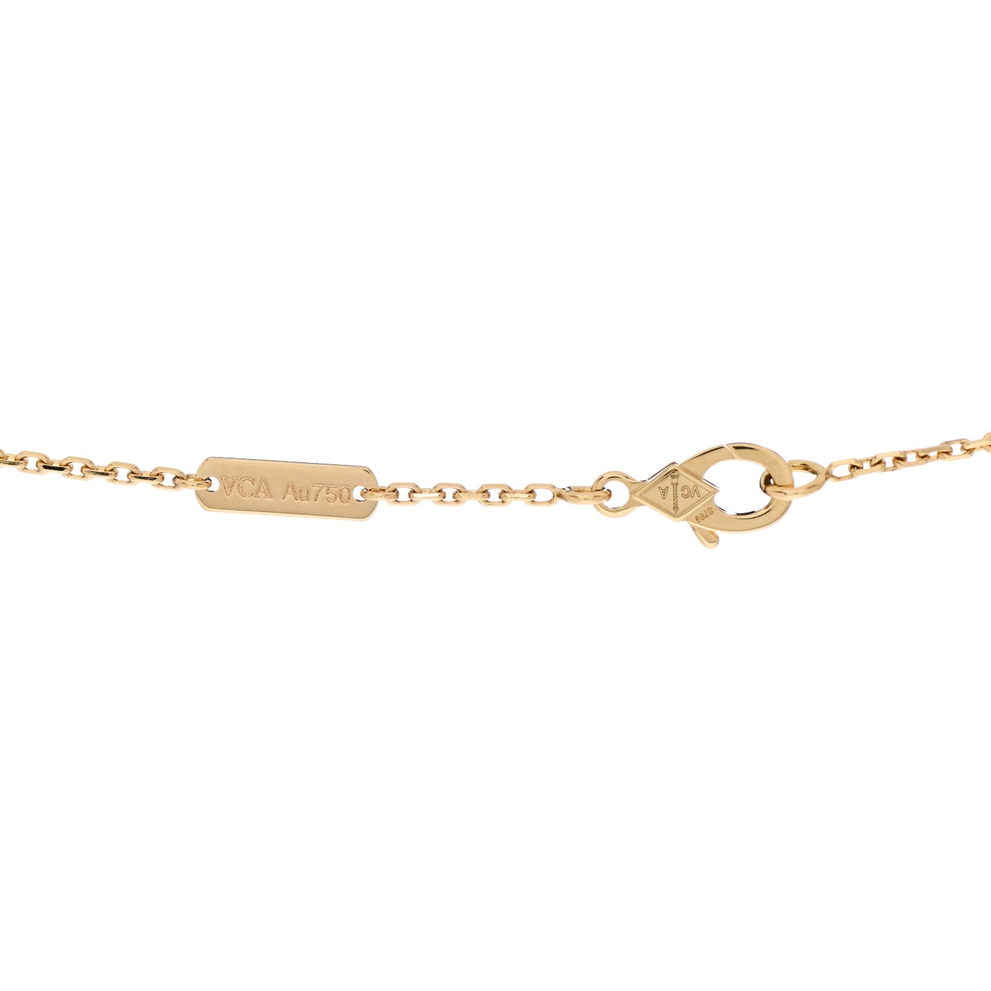 18K Yellow Gold Black Onyx Vintage Alhambra Pendant Necklace