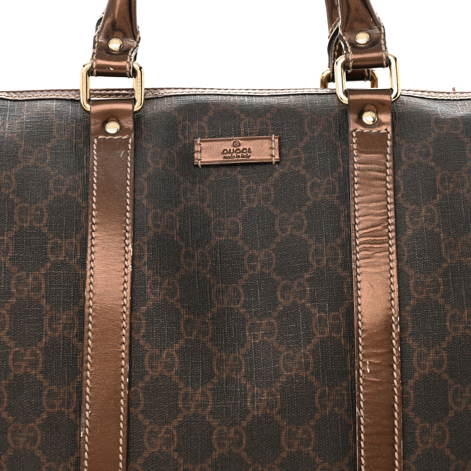 Gucci GG Supreme Monogram Medium Joy Boston Dark Brown Bronze 9 of 27